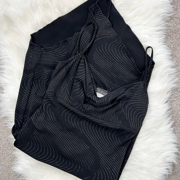 UP FRONT Vintage Y2K Dress Womens Size Medium Whimsigoth Sparkly Asymmetrical - Picture 2 of 7